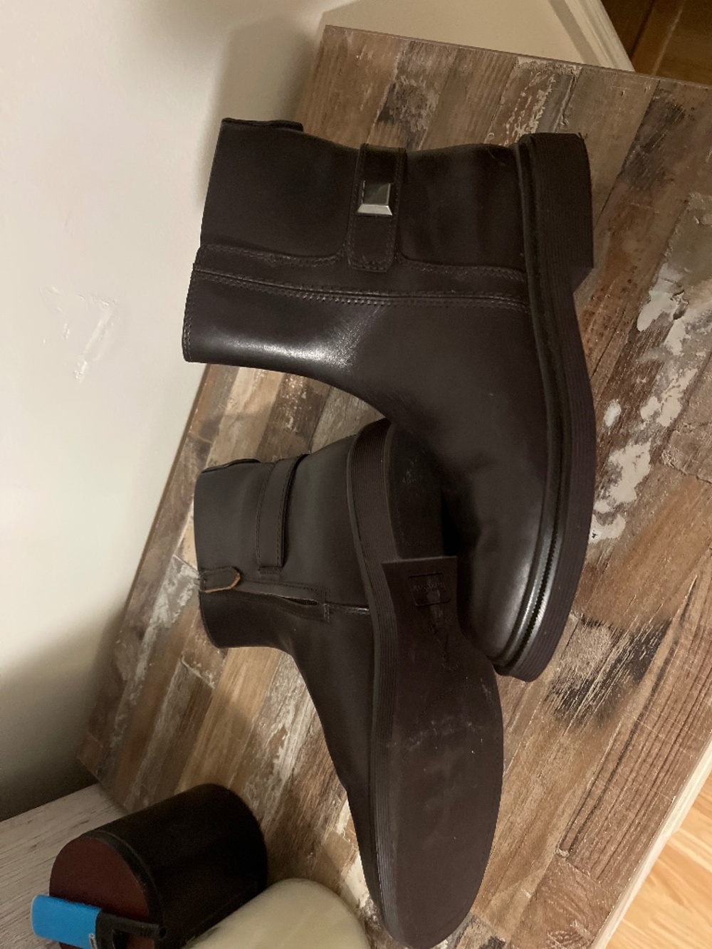 Franco Sarto leather booties like new dark brown